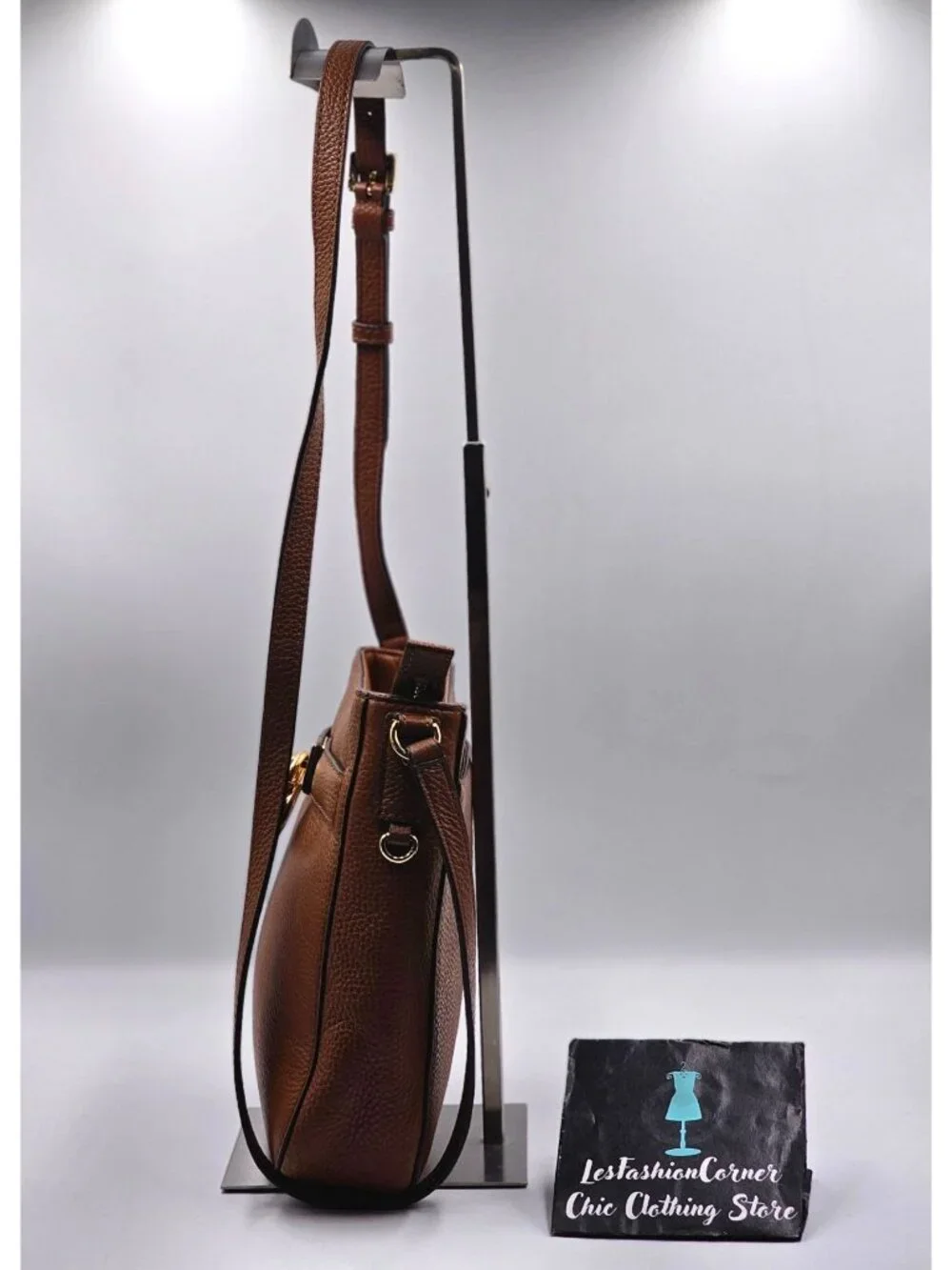 Michael Kors Women's Tan Pebbled Leather Hamilton Traveler Crossbody Bag  3371